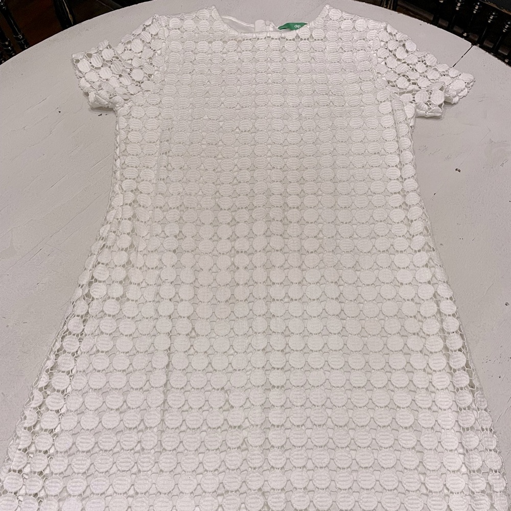 White crocheted dress- SO CUTE!